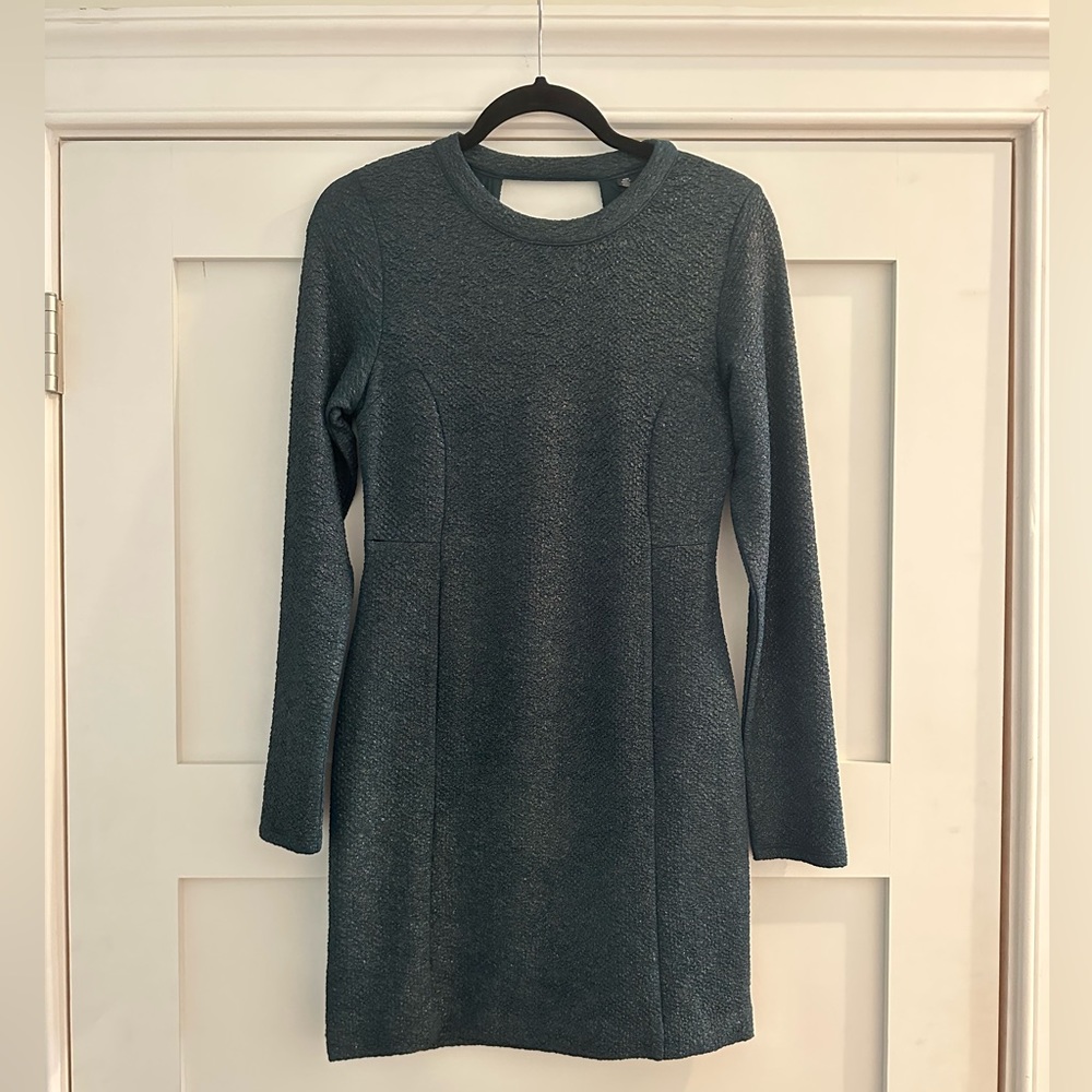Design Lab Lord & Taylor Dark Green Contour Dress